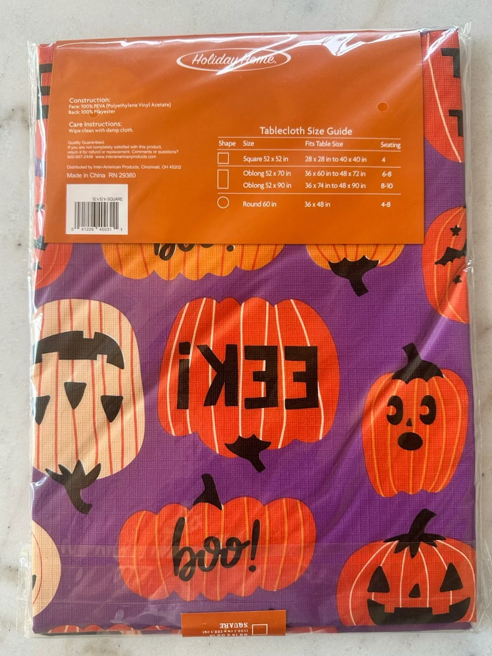 NWT Set of Holiday Tablecloths | Pumpkin 'Trick or Treat' & Christmas tablecloth